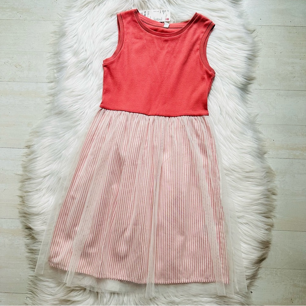 NWT Uniqlo Striped Tulle Layered Dress, 10